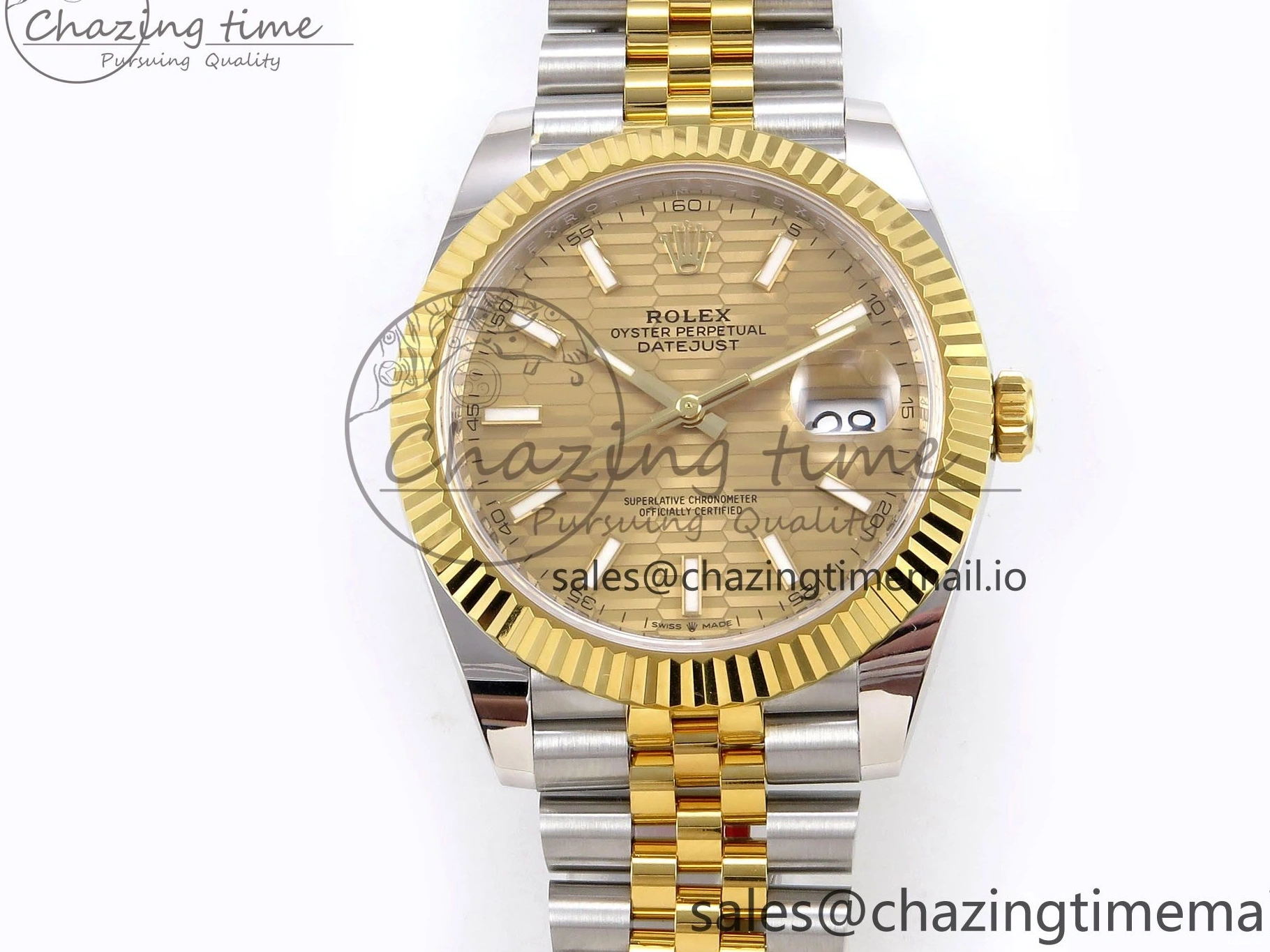 0105 Attractive DateJust 41 SS YG ARF 1:1 Best Edition 904L Steel YG Textured Stick Dial on Jubilee Bracelet SH3235 (Gain Weight) 1226